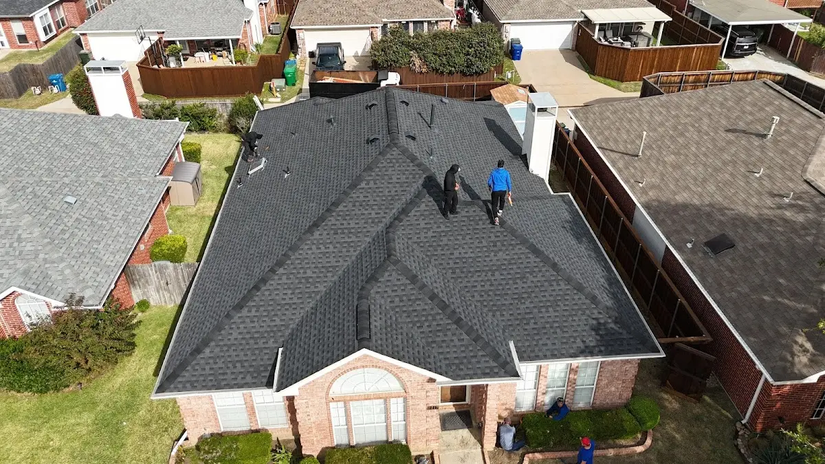 Slate & Tile Roof Repair work in progress on a Saginaw property